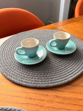 Le Creuset Espresso Cup & Saucer Set - Seafoam Blue